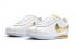 Nike Classic Cortez Nylon Prm Leather White Metallic Gold Casual 807471-171