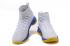 Under Armour UA Curry 4 IV High Men Basketball Shoes White Blue Yellow Special