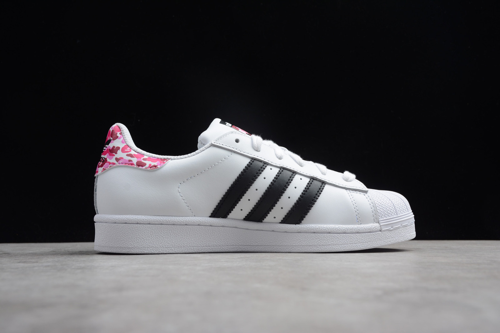 Adidas Superstar Core Black Pink Footwear White Shoes B34192 - Sepsale
