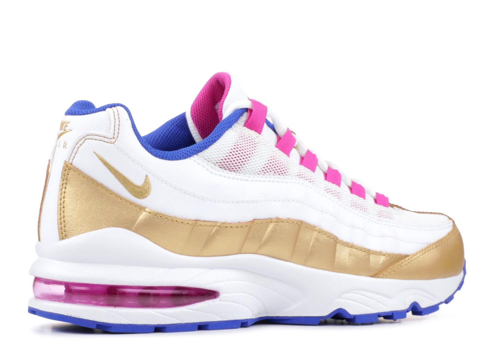 pink white and gold air max
