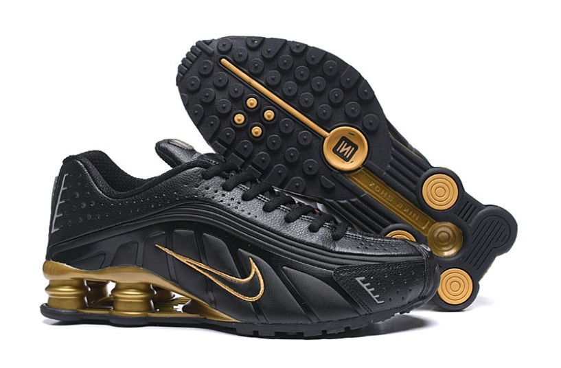 Nike Shox R4 301 Black Gold Men Retro 