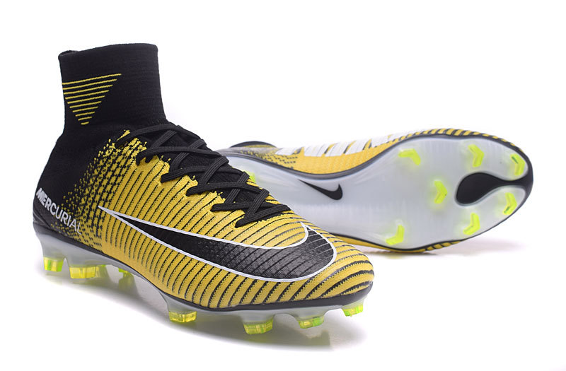 yellow and black soccer cleats