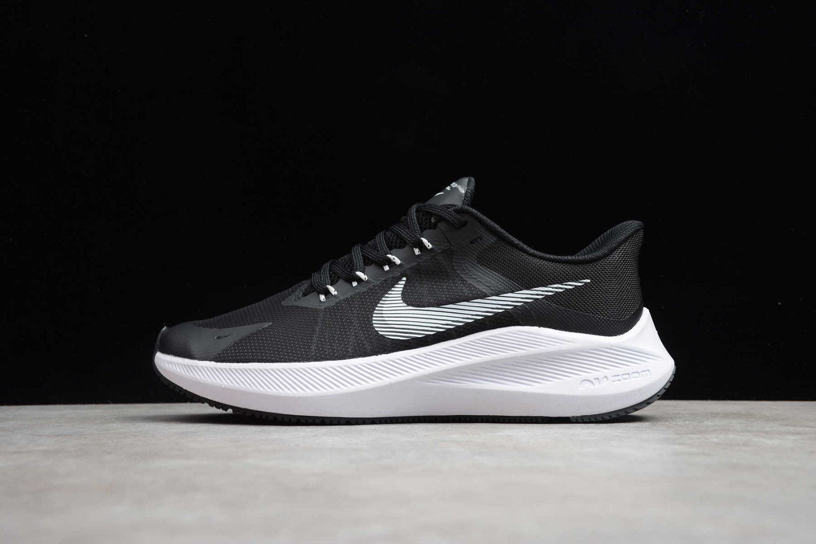 Nike Air Zoom Winflo 8 Black White Running Shoes CW3419-731 - Sepsale