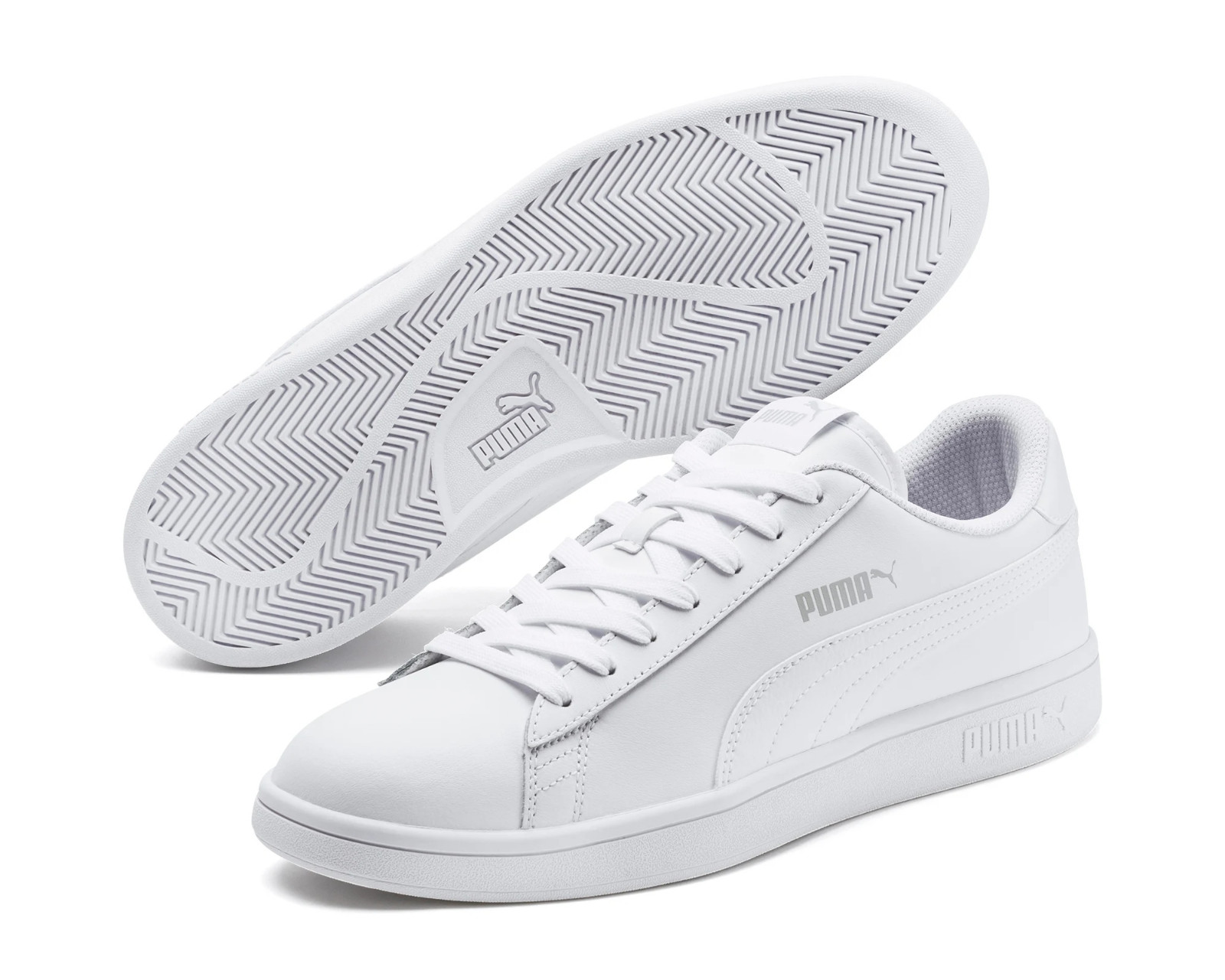 Puma Smash V2 Leather L Sneaker White Classic Casual Shoes 365215-07 ...
