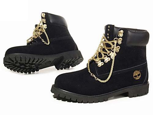 black timberlands with gold chains